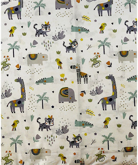 Dimcol Baby Sheet Crib Cotton Fitted Gray 70x140cm