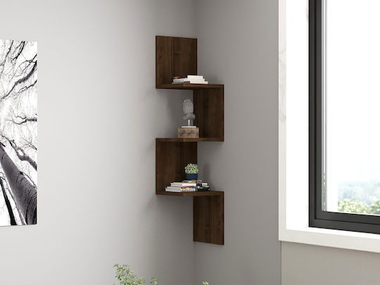 Raft Colțar De Perete Culoare Nuc 25x25x105.4cm