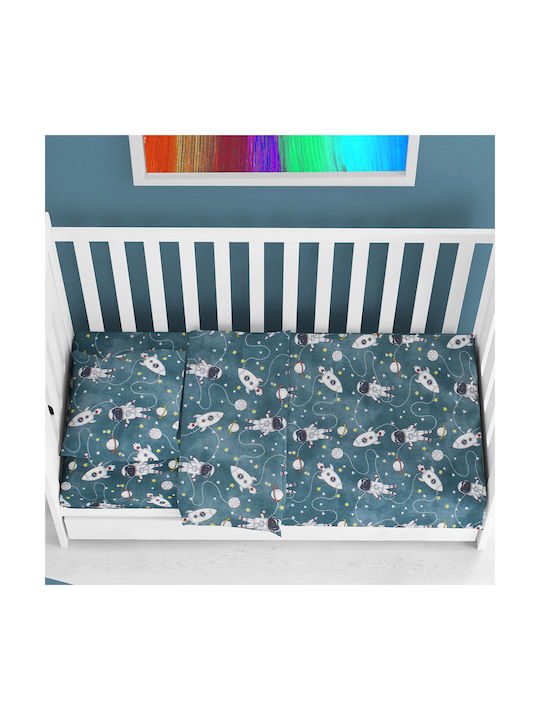 Dimcol Baby Sheet Cradle Cotton Petrol 110x80cm