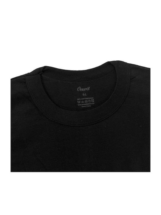 Men's Undershirt Short-sleeved in Black Color