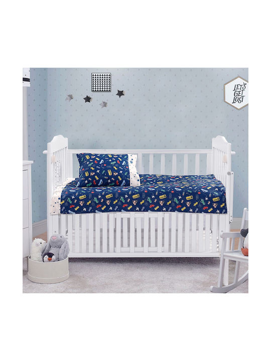 Beauty Home Art Baby Sheets Set Crib Cotton Satin Fitted Multicolored 120x160cm