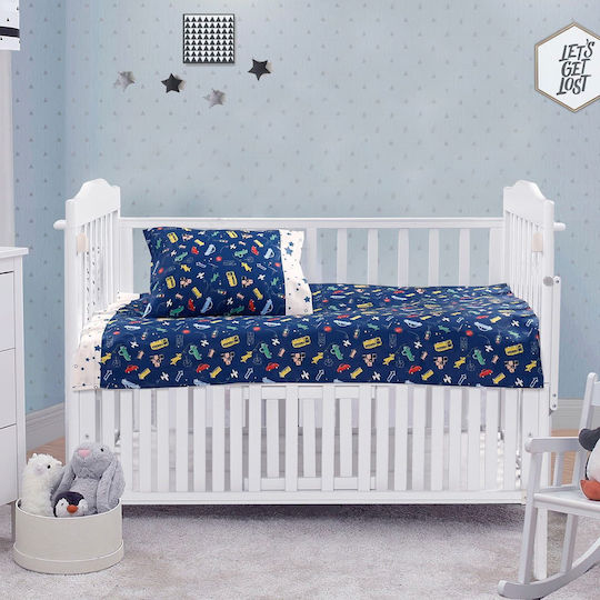 Beauty Home Art Baby Sheets Set Crib Cotton Satin Fitted Multicolored 120x160cm