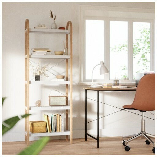 Библиотека Bellwood Естествено - Бяла 60.9x26x167.6см