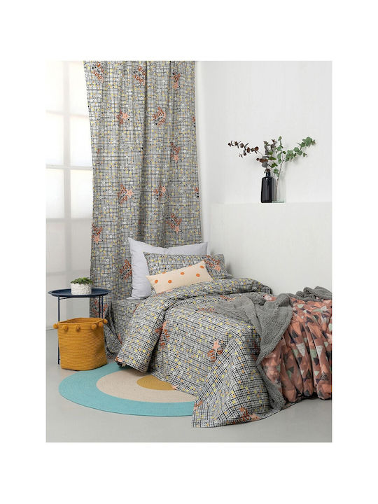 Palamaiki Σετ Σεντόνια Μονά Βαμβακερά Cluster Grey 110x200cm 3τμχ