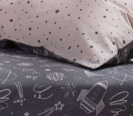Nef-Nef Homeware Комплект чаршафи Единично Памучни My Space Ecru 170x260см 3бр