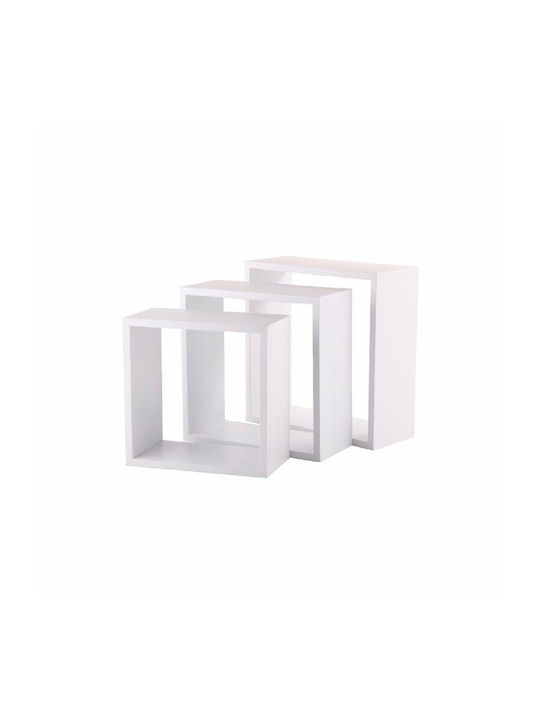 Shelves Wall White 3pcs 30x12x30cm