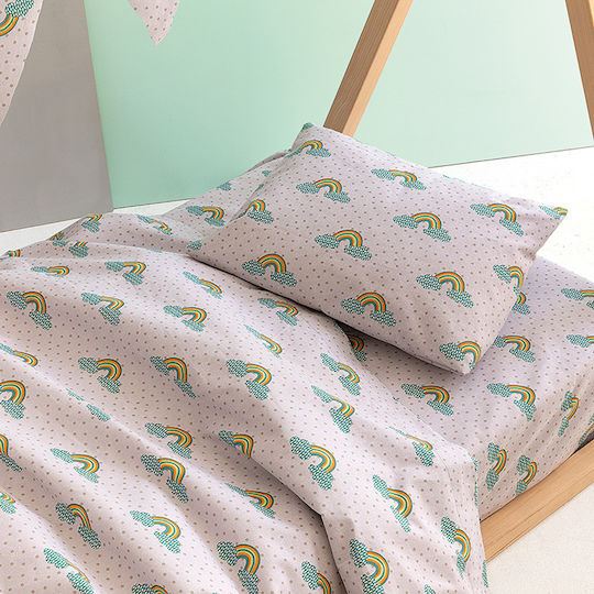 Palamaiki Semi Double Kids Sheets Set with Elastic Band Floufi Multicolour 110x200cm