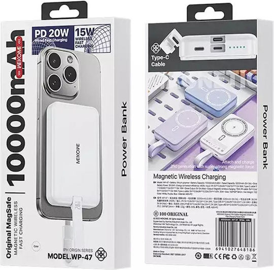 WK WP-47 MagSafe Power Bank 10000mAh 20W Γαλάζιο