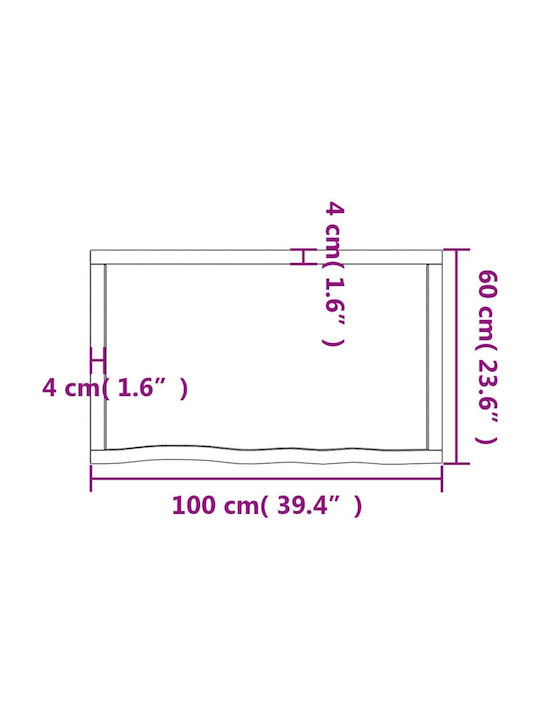 Shelf Wall Brown 100x60x6cm