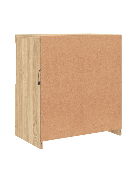 Living Room Display Cabinet made of Particle Board with Lighting Sonoma Oak 60.5x37x67cm