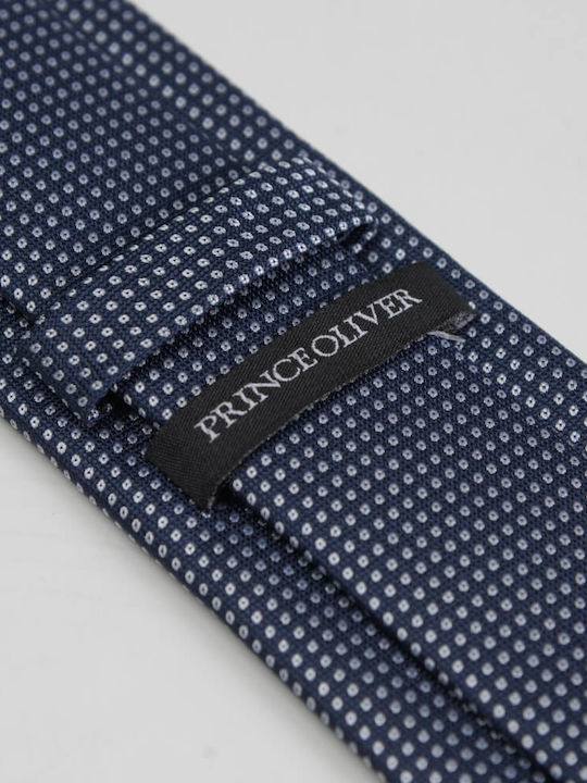 Cravată Prince Oliver cu model micro, albastru închis, lățime 7 cm