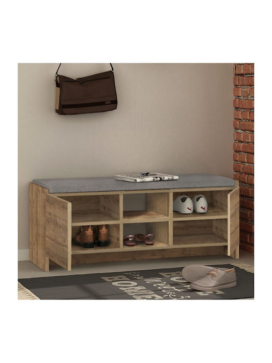 Zulla Wooden Shoe Organizer with 6 Shelves Open Café 110x37x43cm
