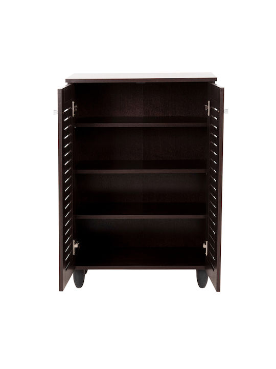 Ξύλινη Παπουτσοθήκη Prolly με 4 Ράφια Wenge Μ60xΠ34xΥ88cm