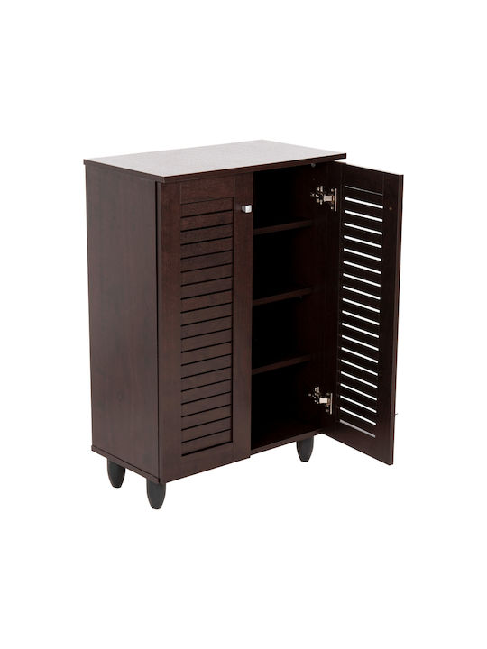 Ξύλινη Παπουτσοθήκη Prolly με 4 Ράφια Wenge Μ60xΠ34xΥ88cm