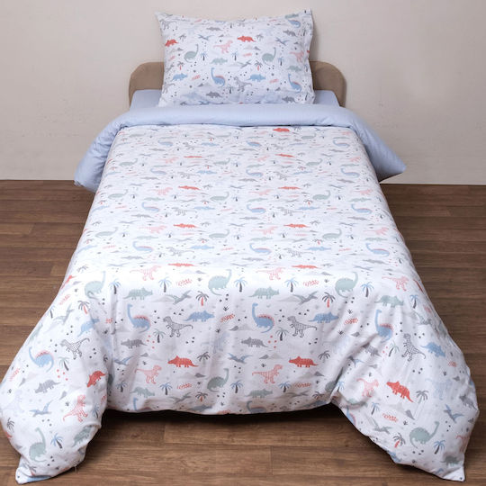 Viopros Kids Sheets Set Single with Elastic Band Cotton White 100x200cm 3 Pieces