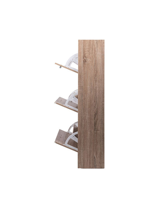 Ξύλινη Παπουτσοθήκη με 3 Ράφια Καφέ Μ63xΠ24xΥ115cm