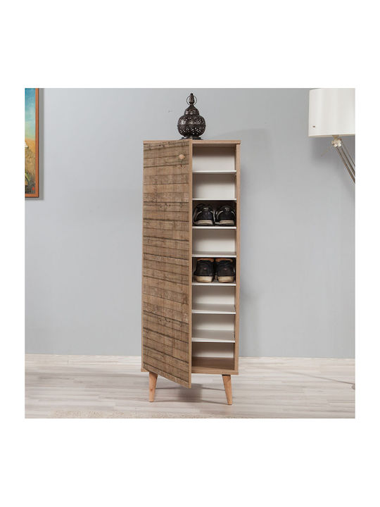 Soho Wooden Shoe Organizer with 8 Shelves Sonoma 50x38x135cm