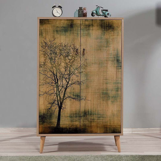 Ξύλινη Παπουτσοθήκη Soho με 4 Ράφια Sonoma Μ80xΠ36xΥ127cm