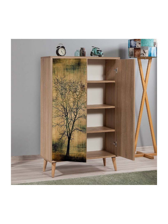 Soho Wooden Shoe Organizer with 4 Shelves Sonoma 80x36x127cm