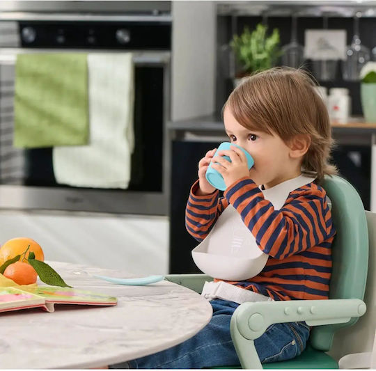 Chicco Monkey Αδιάβροχη Σαλιάρα Σιλικόνης με Τσέπη Γκρι για 6 m+