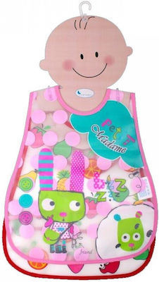 Interbaby Petit Madame & Fruits Waterproof Bib Plastic with Hoop & Loop Fastener & Pocket Multicolored 2pcs