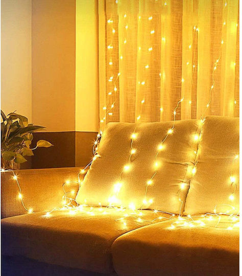 300 Luminite LED 3m x 300cm Alb Cald USB Tip Perdea