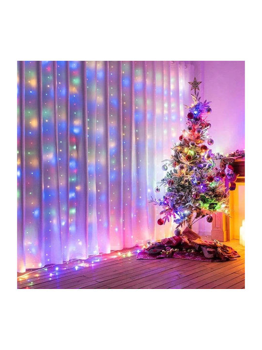 100 Lămpițe LED 3m. x 100buc Multicolore USB tip Perdea 1buc