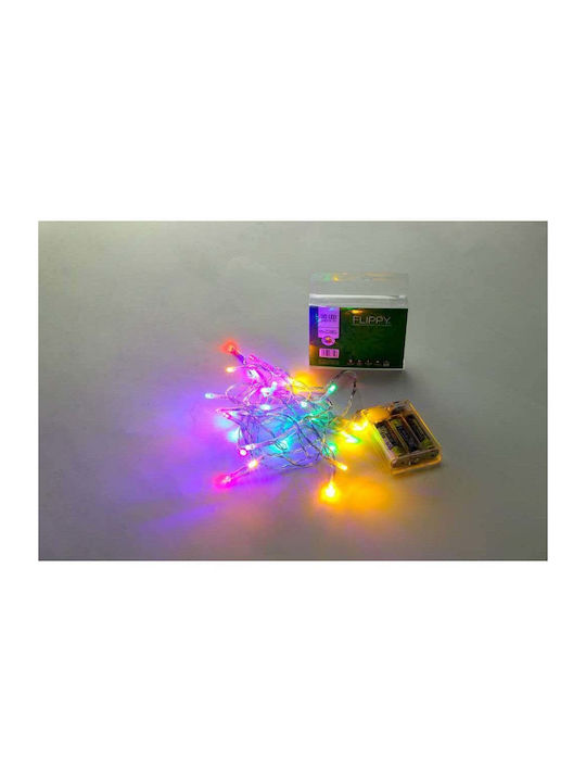 30 Λαμπάκια LED 3μ. Πολύχρωμα Μπαταρίας σε Σειρά