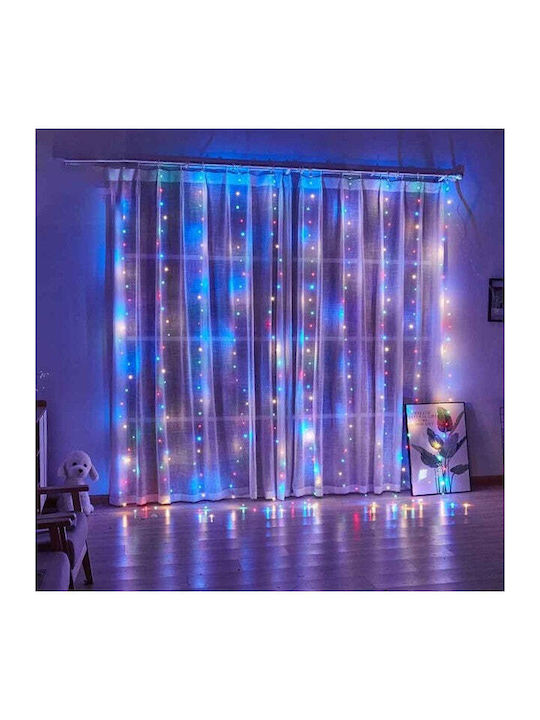 100 Lămpițe LED 3m. x 100buc Multicolore USB tip Perdea 1buc