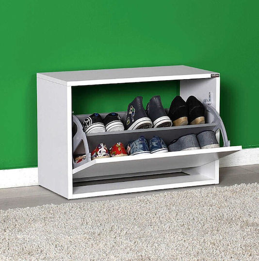 94036090900 Wooden Shoe Organizer with 2 Shelves White 60x30x42cm