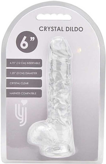 Loving Joy Dildo Realistic Dildo with Scrotum Transparent 16.5cm