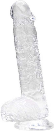 Loving Joy Dildo Realistic Dildo with Scrotum Transparent 16.5cm