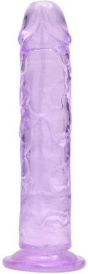 Loving Joy Ρεαλιστικό Dildo με Όρχεις και Βεντούζα Μωβ 18cm