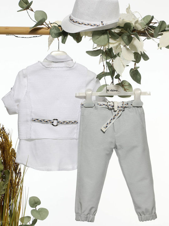 Mi Chiamo Baptism Suit White / Gray