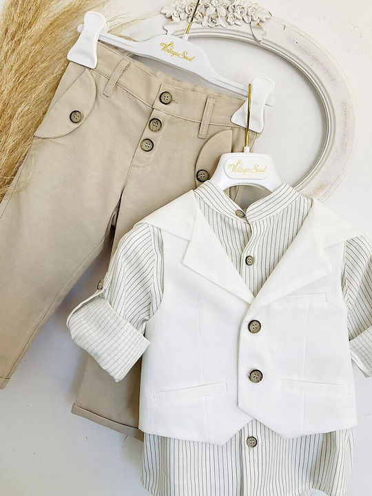 Vintage Soul Taufkleidung für Jungen Mehrfarbiger Anzug