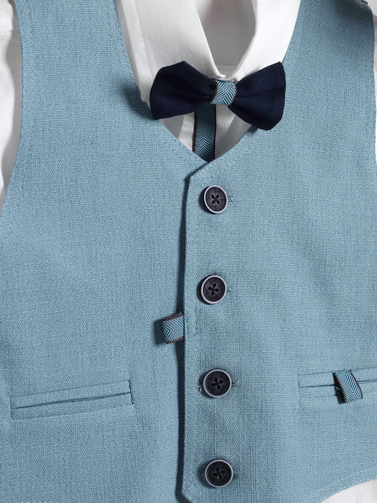 New Life Boys Baptism Suit with Vest 6pcs Blue
