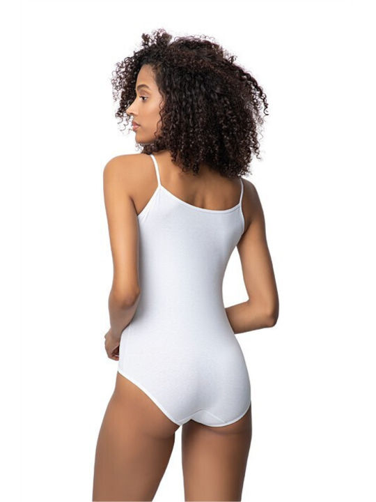 Donex Frauen Bodysuit mit Spitze White