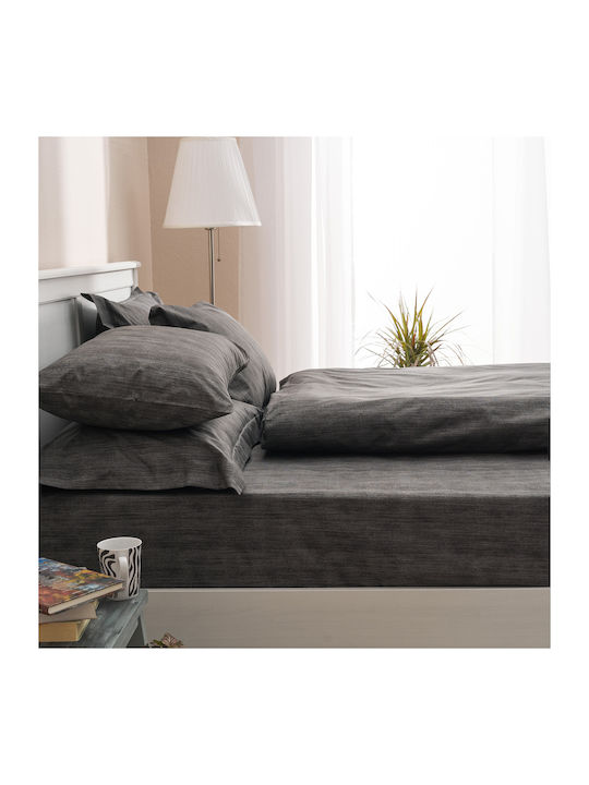 Charalambidis Textiles Κουβερλί Υπέρδιπλο από Βαμβάκι & Πολυεστέρα Μαύρο 220x230cm