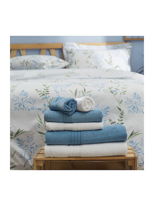 Charalambidis Textiles Κουβερλί Υπέρδιπλο από Βαμβάκι & Πολυεστέρα Γαλάζιο 220x230cm