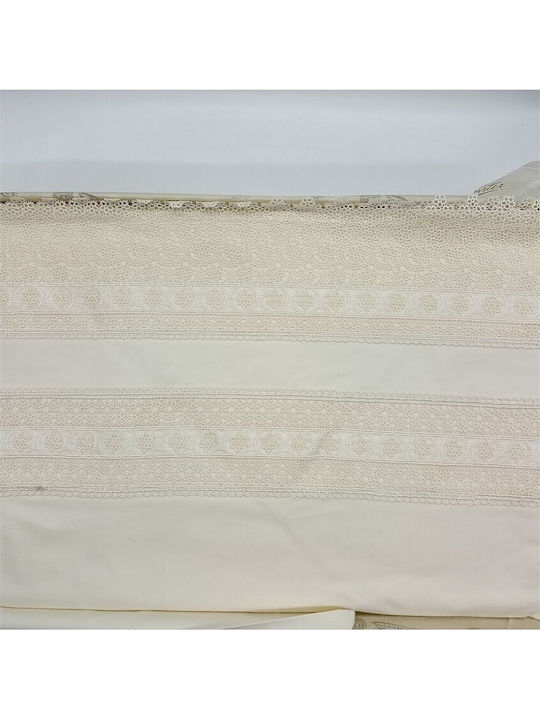 Set Brautlaken 4Stück mit Spitze 240x270cm