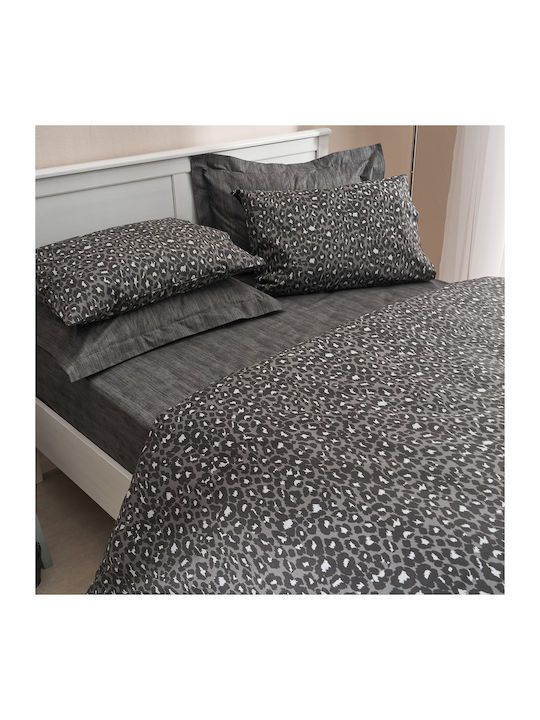 Charalambidis Textiles Κουβερλί Υπέρδιπλο από Βαμβάκι & Πολυεστέρα Μαύρο 220x230cm