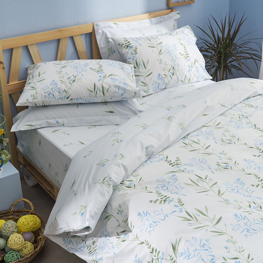 Charalambidis Textiles Покривало Кингсайз от Памук & Полиестер Blue 220x230см