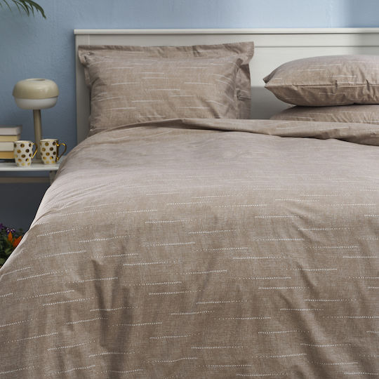 Charalambidis Textiles Покривало Кингсайз от Памук & Полиестер Бежов 220x230см