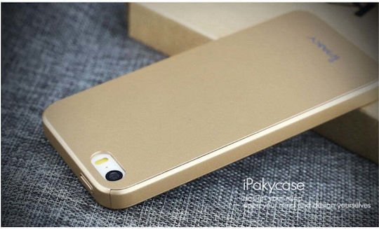 iPaky 360 Full Cover Plastic / Tempered Glass / Silicon 0.3mm Auriu (iPhone 5/5s/SE)