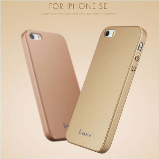 iPaky 360 Full Cover Plastic / Tempered Glass / Silicon 0.3mm Auriu (iPhone 5/5s/SE)