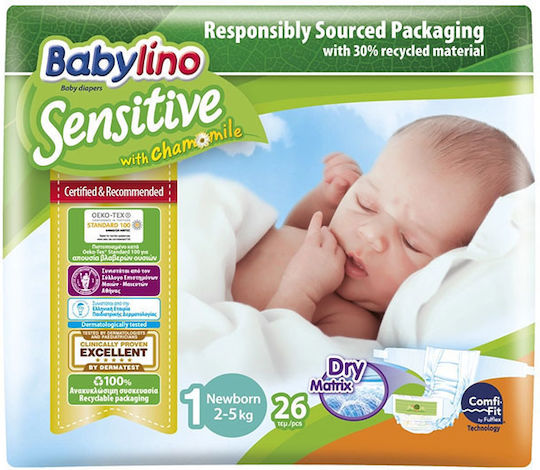 Babylino Памперси с лента Sensitive Cotton Soft № 2 за 3-6kg 23бр