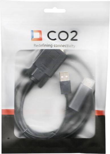 Cable DisplayPort male - VGA male 2m Γκρι (CO2-0026)