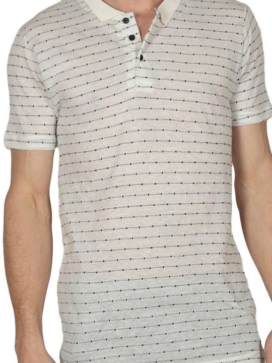 Polo T-shirt Εκρού-μπλε