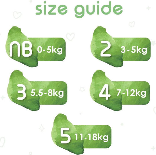 PureBorn Tape Diapers Organic Bamboo No 3 For 5.5-8kg 28 Pieces