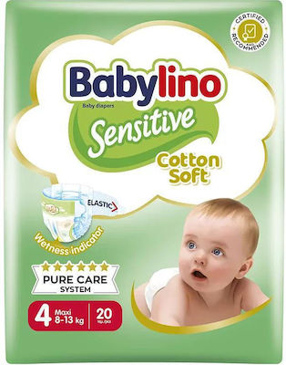 Babylino Scutece cu bandă adezivă Chamomile Sensitive Nr. 4 pentru 8-13 kgkg 20buc